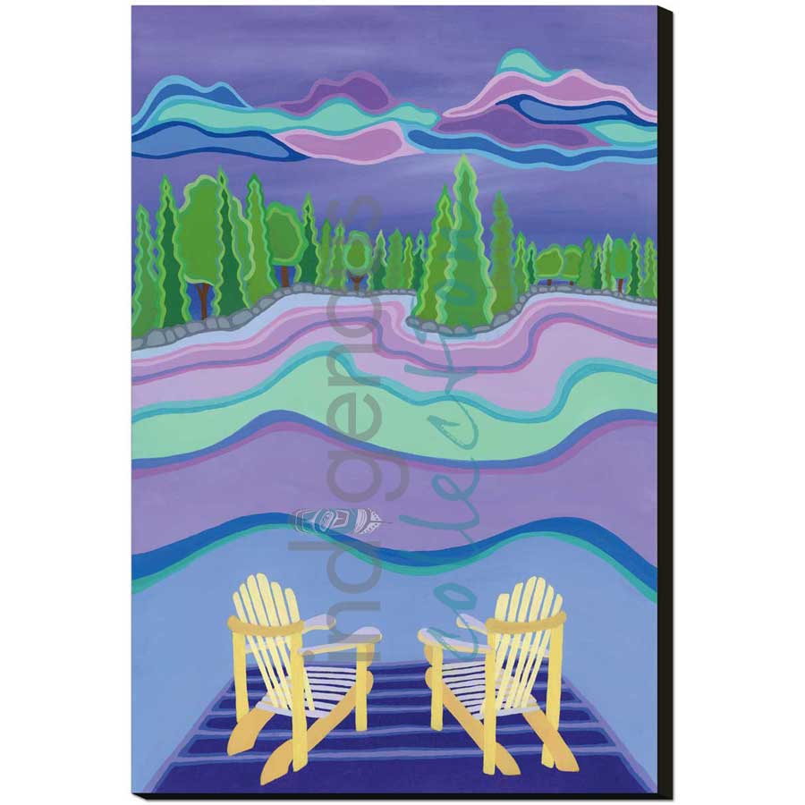 Lakeside Dreams for Two by artist Patrick Hunter - Ojibway. Indigenous Collection