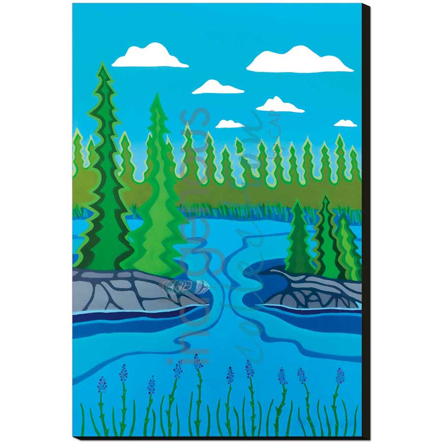 Afternoon River Vibes by artist Patrick Hunter - Ojibway. Indigenous Collection
