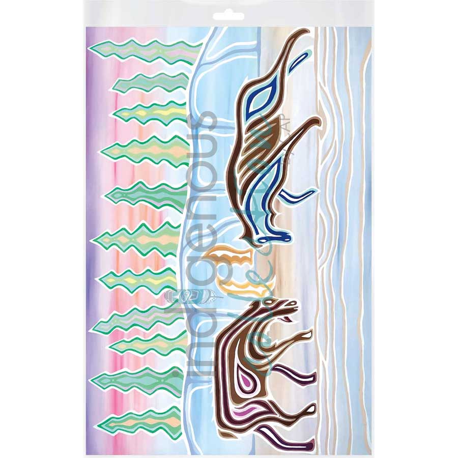 Moose Battle by artist Patrick Hunter - Ojibway. Indigenous Collection