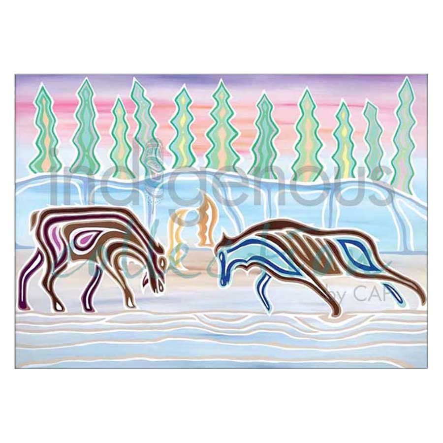 Moose Battle Canvas Prints