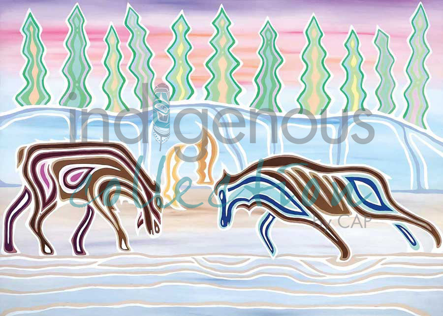 Moose Battle by artist Patrick Hunter