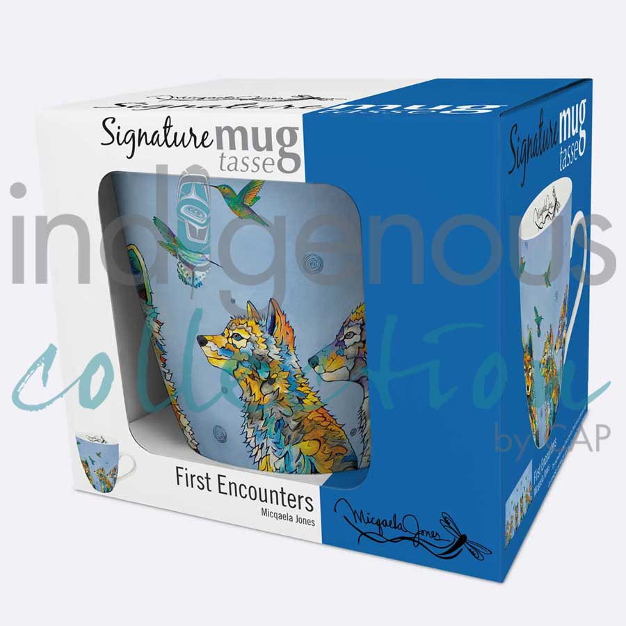 First Encounters 18 oz. Signature Mug by artist Micqaela Jones
