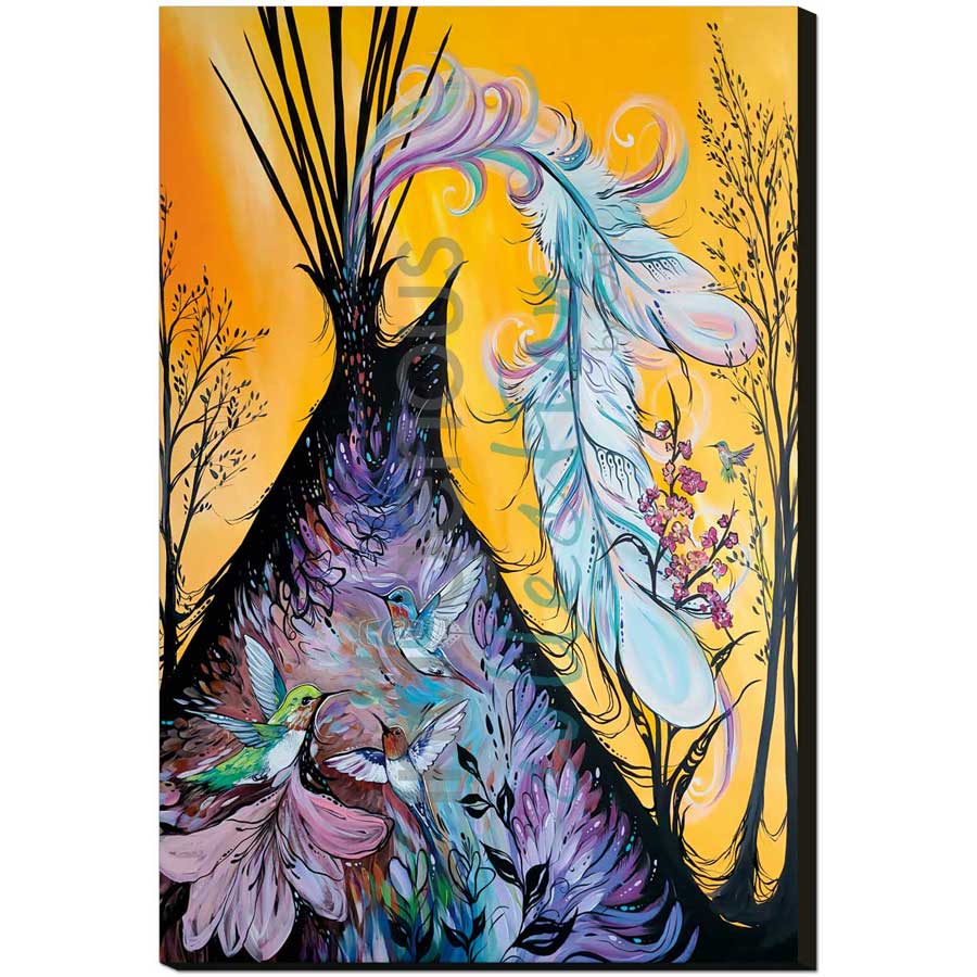 Tipi Hummingbird by artist Carla Joseph - Métis/Cree. Indigenous Collection