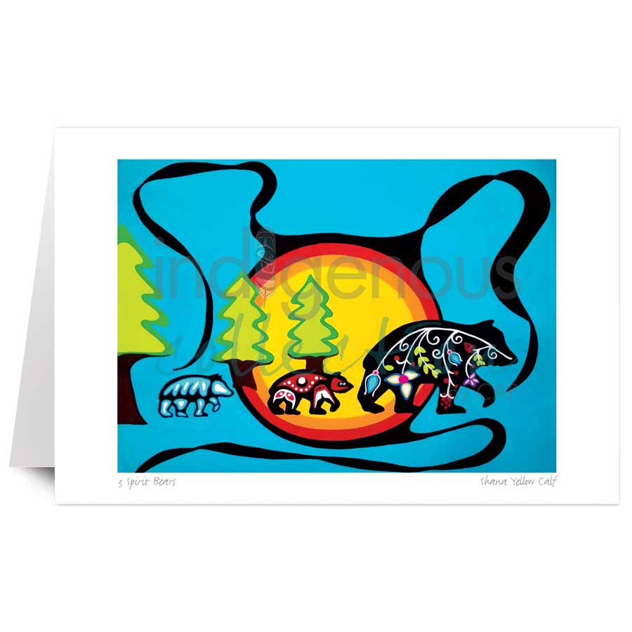 3 Spirit Bears by artist Shana Yellow Calf