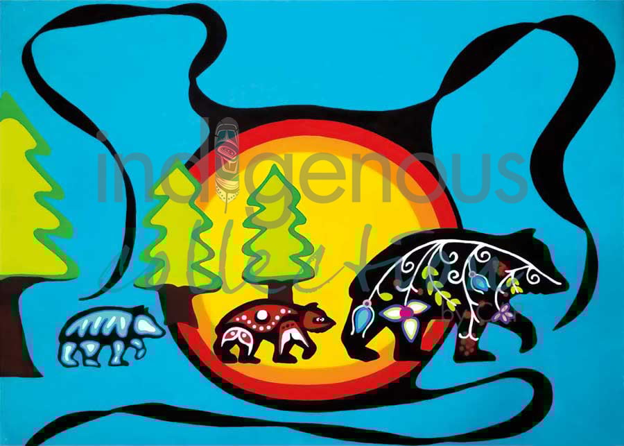 3 Spirit Bears by artist Shana Yellow Calf