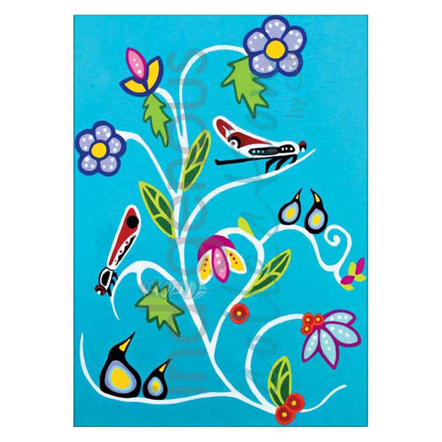 Flowers & Dragonflies Canvas Prints