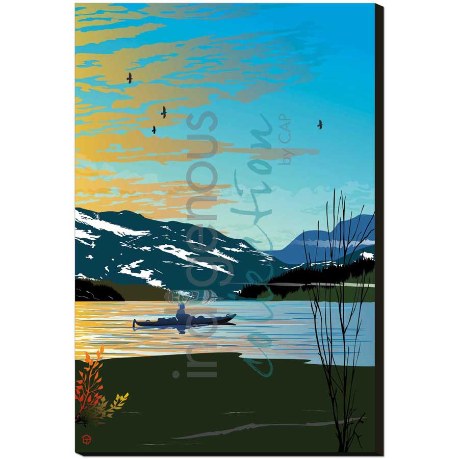 Winter Kayak by artist Mark Preston - Tlingit. Indigenous Collection