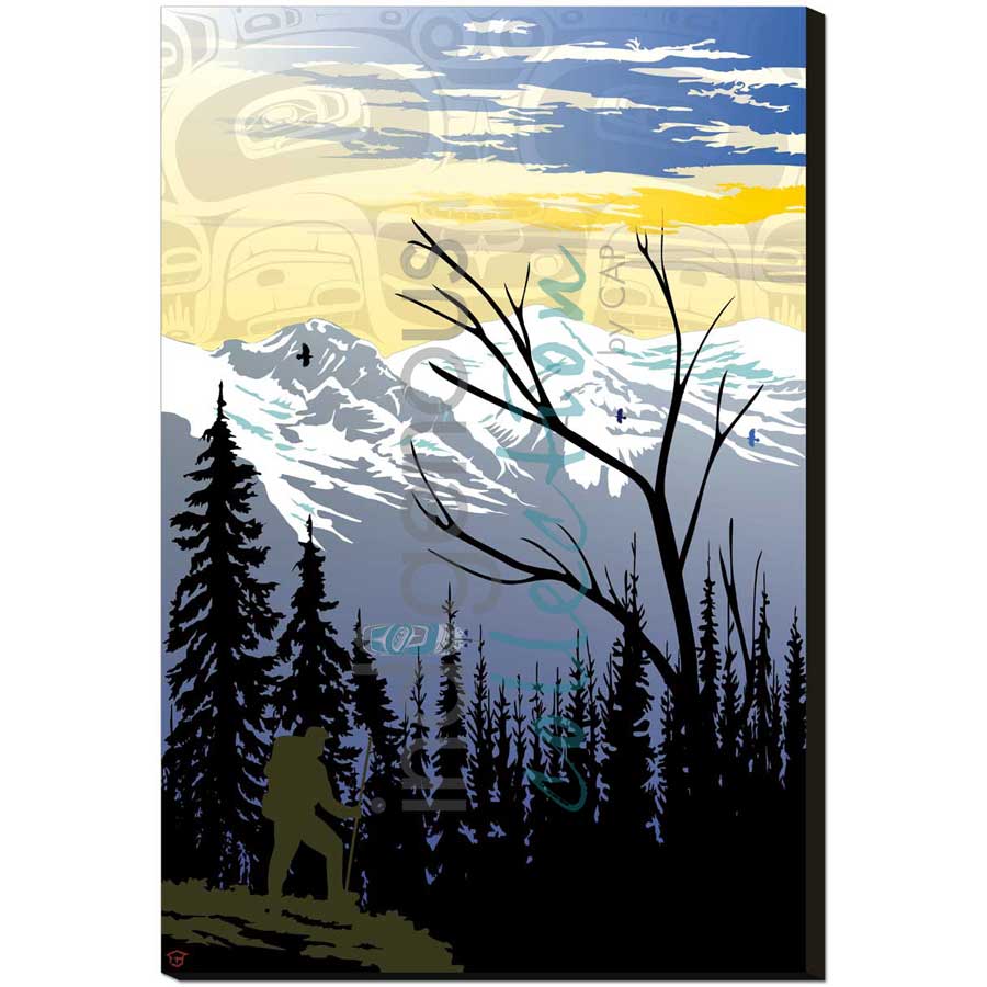Mountain Hiker by artist Mark Preston - Tlingit. Indigenous Collection