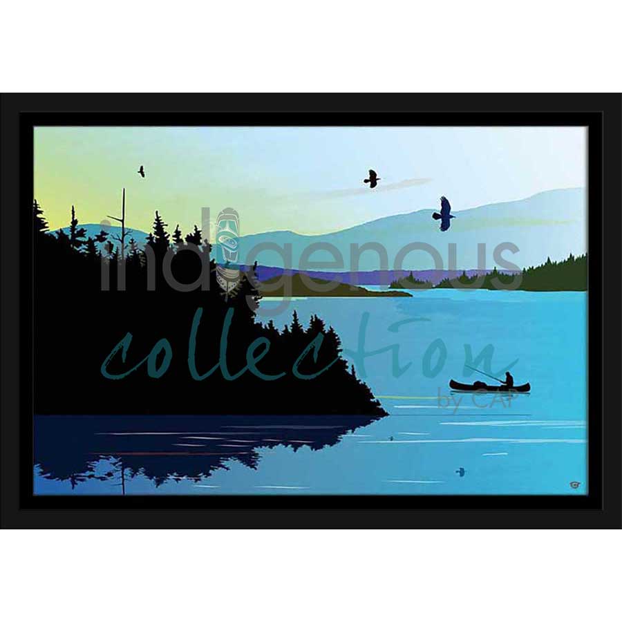 Blue Lake Fishing by artist Mark Preston - Tlingit. Indigenous Collection