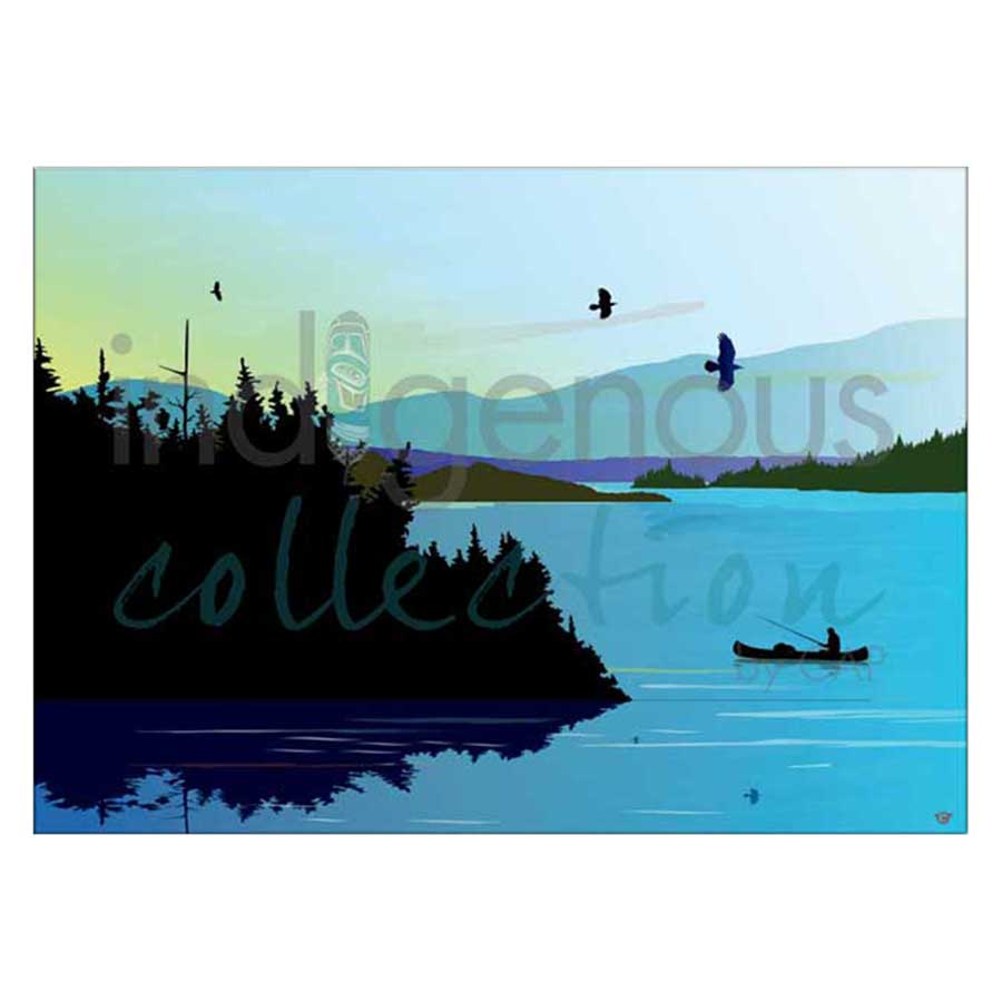 Blue Lake Fishing Canvas Prints