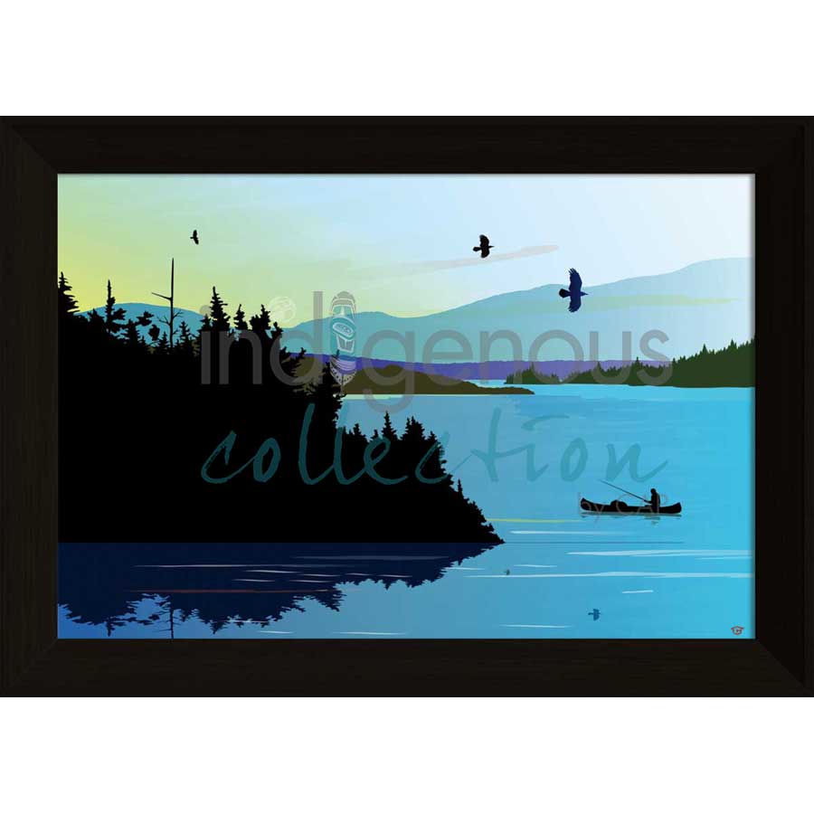 Blue Lake Fishing by artist Mark Preston - Tlingit. Indigenous Collection