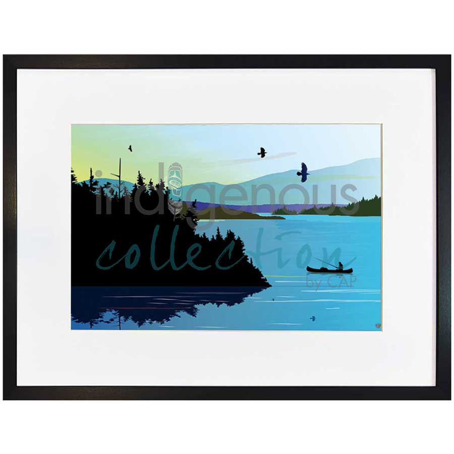 Blue Lake Fishing by artist Mark Preston - Tlingit. Indigenous Collection