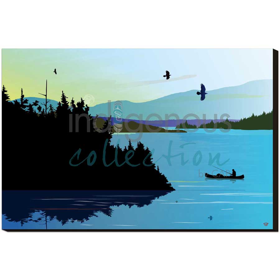 Blue Lake Fishing by artist Mark Preston - Tlingit. Indigenous Collection