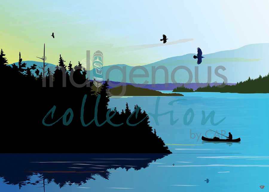 Blue Lake Fishing by artist Mark Preston