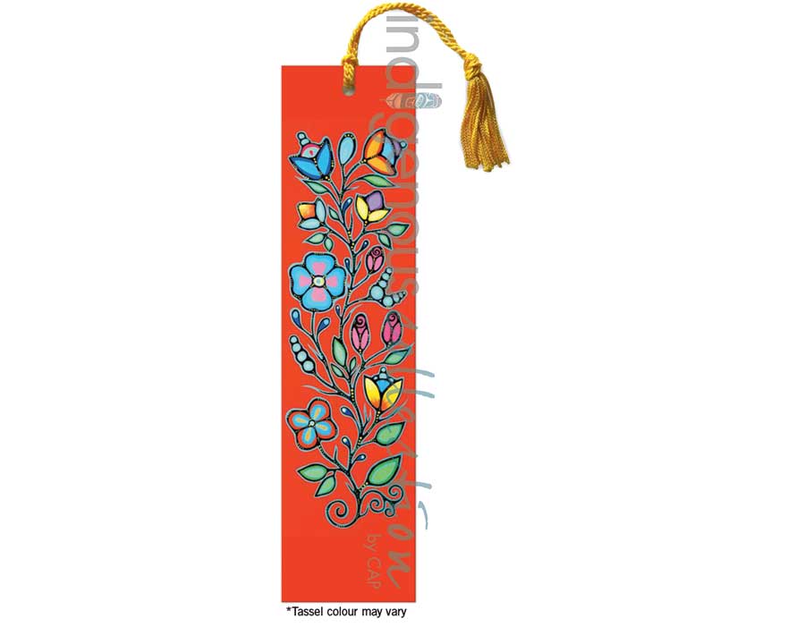 Red Ojibway Floral Bookmark