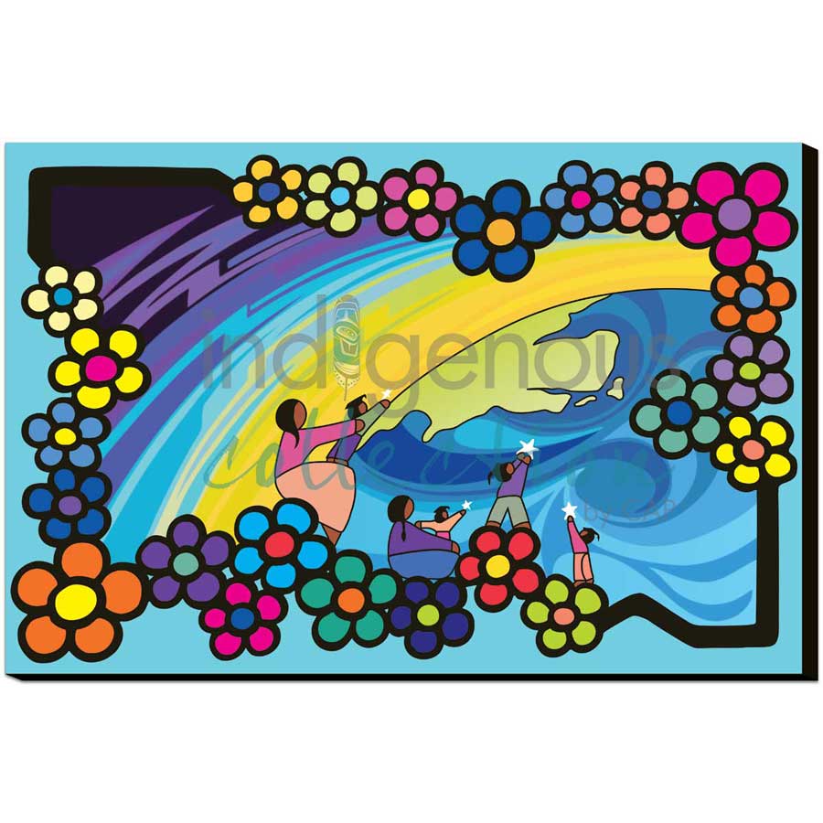Stars Delivering the Water by artist Kevin Pee-ace - Cree. Indigenous Collection