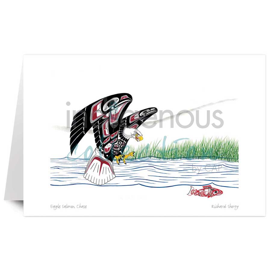 Eagle Salmon Chase by artist Richard Shorty
