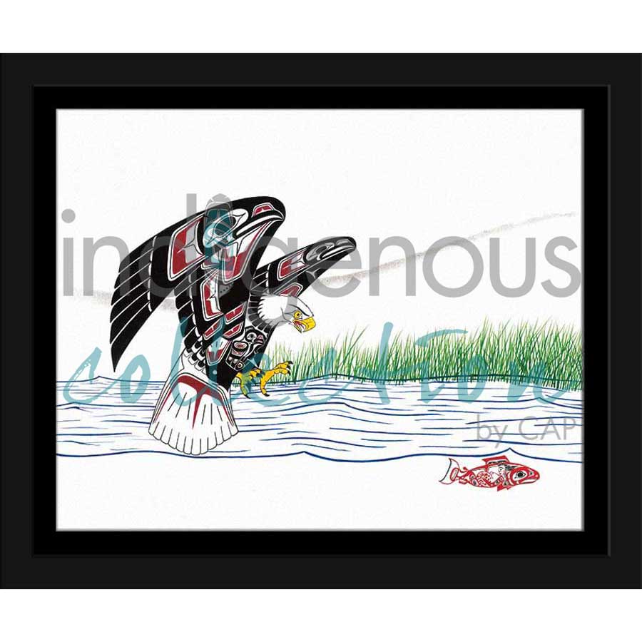 Eagle Salmon Chase by artist Richard Shorty - Northern Tutchone. Indigenous Collection