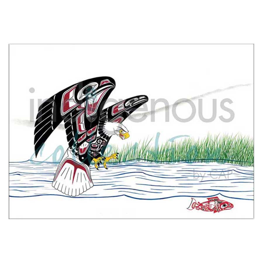Eagle Salmon Chase Canvas Prints