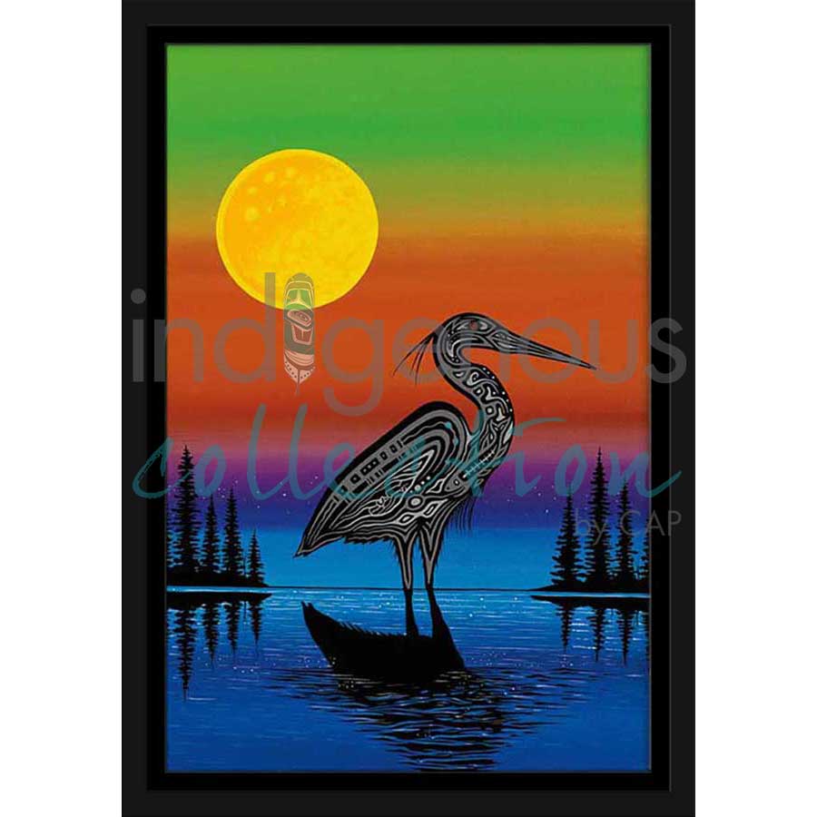 Dawn of the Heron by artist Jeffrey Red George - Ojibway. Indigenous Collection