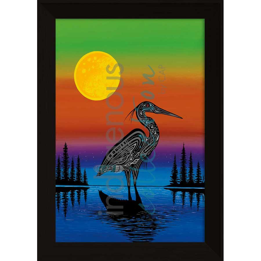 Dawn of the Heron by artist Jeffrey Red George - Ojibway. Indigenous Collection