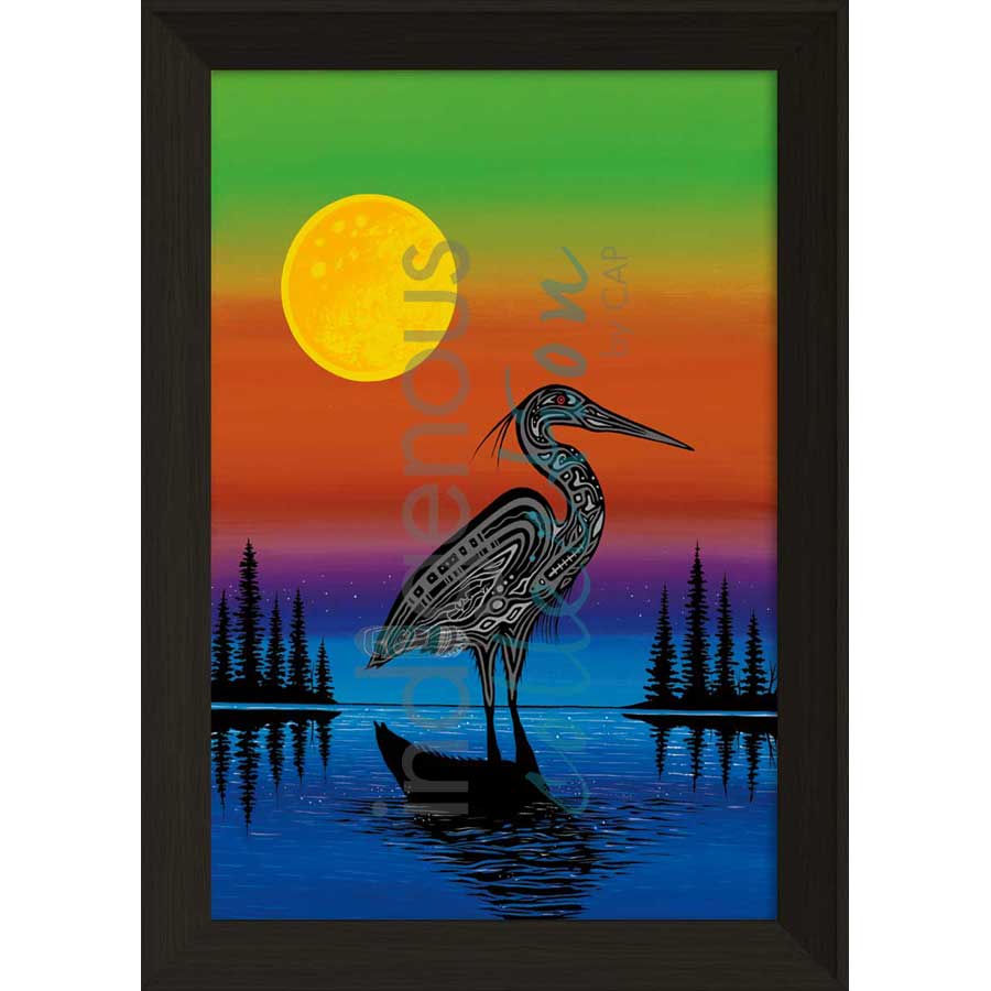 Dawn of the Heron by artist Jeffrey Red George - Ojibway. Indigenous Collection