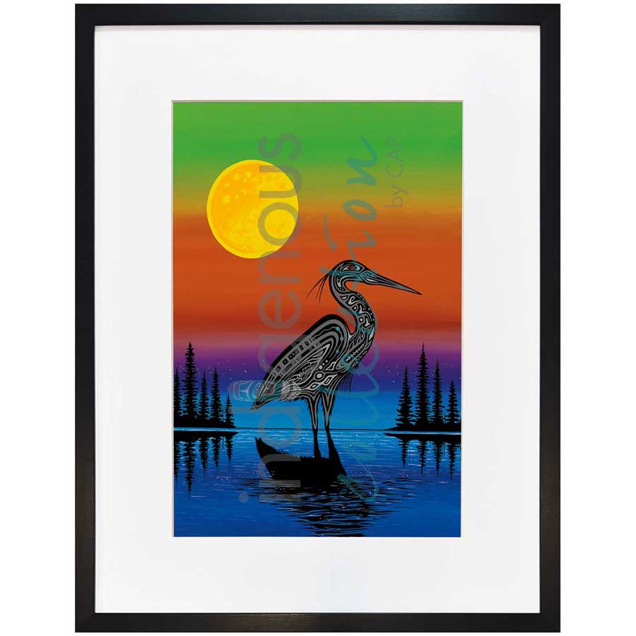 Dawn of the Heron by artist Jeffrey Red George - Ojibway. Indigenous Collection