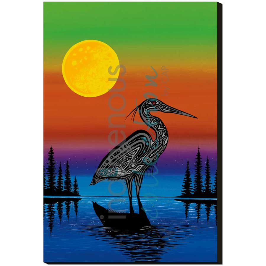 Dawn of the Heron by artist Jeffrey Red George - Ojibway. Indigenous Collection