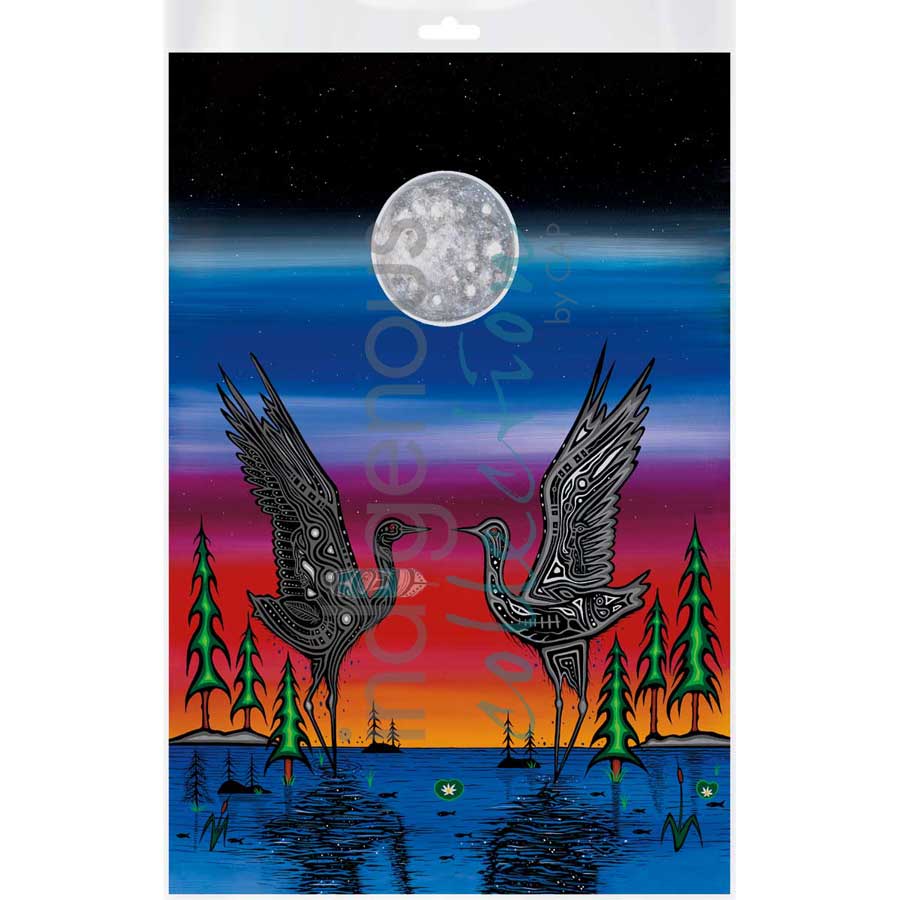 Cranes in Love by artist Jeffrey Red George - Ojibway. Indigenous Collection