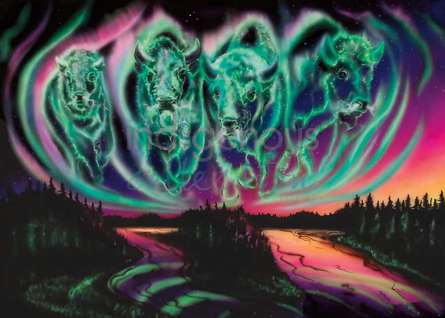 Sky Dance - Wood Buffalo Skies by artist Amy Keller-Rempp