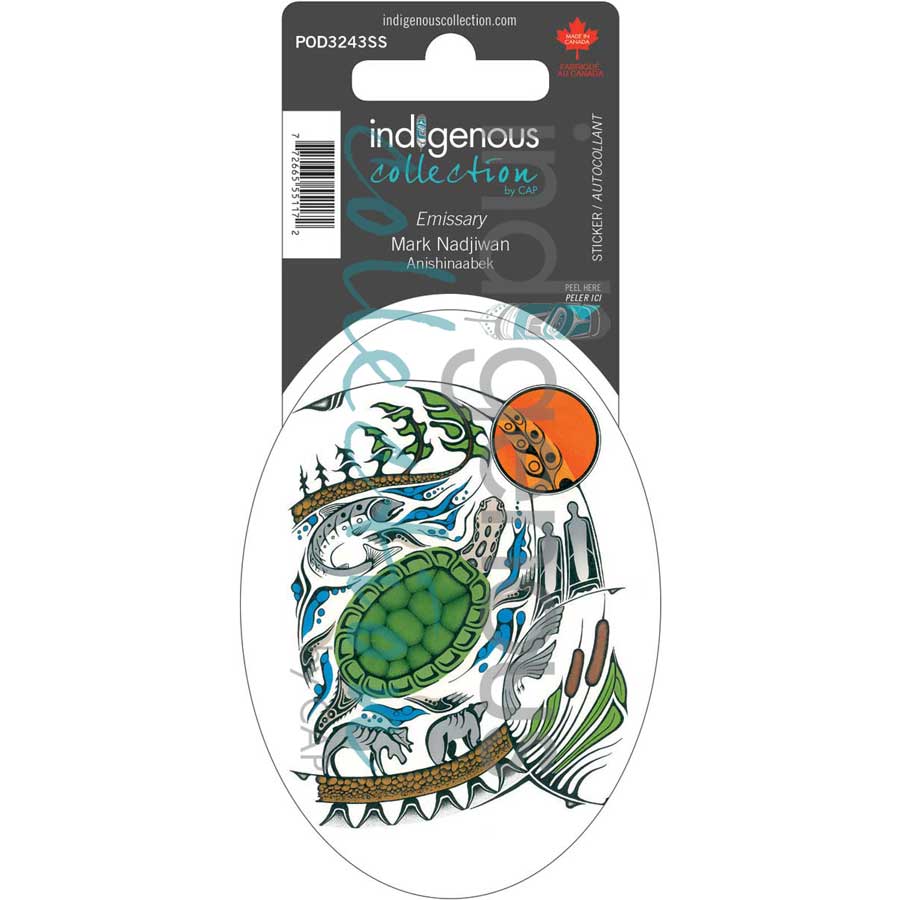 Emissary Sticker by artist Mark Nadjiwan