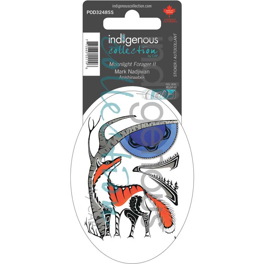 Moonlight Forager II Sticker by artist Mark Nadjiwan