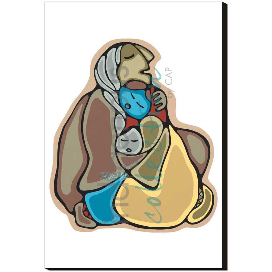 Comforting by artist Daphne Odjig - Ojibway. Indigenous Collection