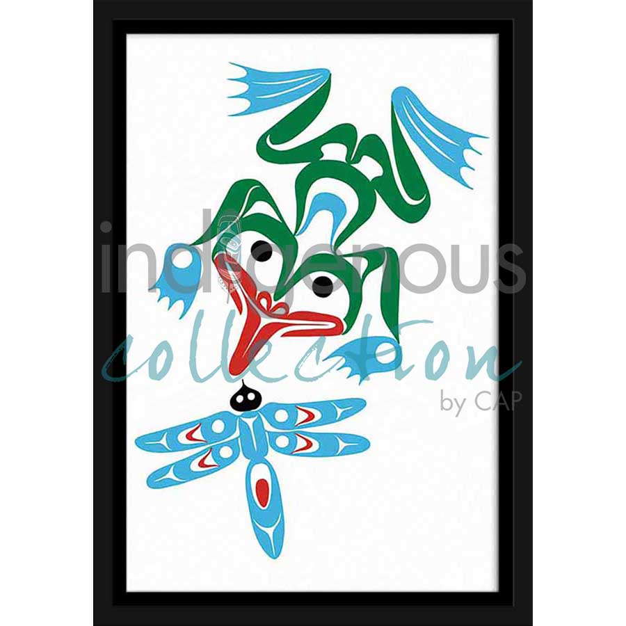 Frog & Dragonfly by artist Eric Parnell - Haida. Indigenous Collection