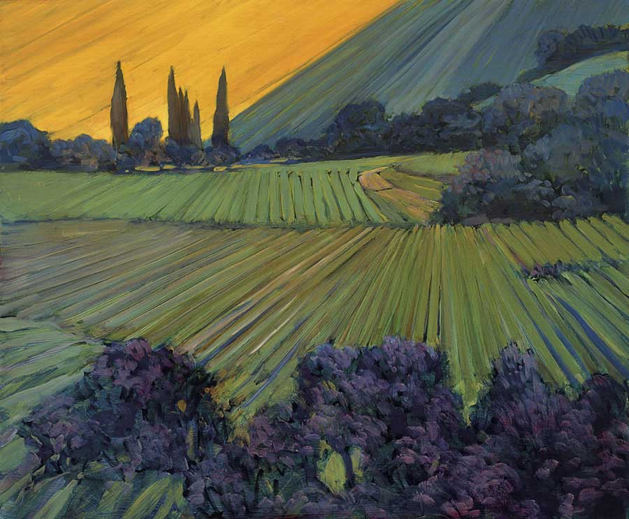 Champagne Vineyards by artist  Philip Craig