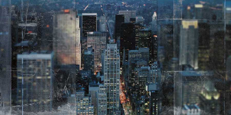 Blue Manhattan by artist  Nathan Bailey