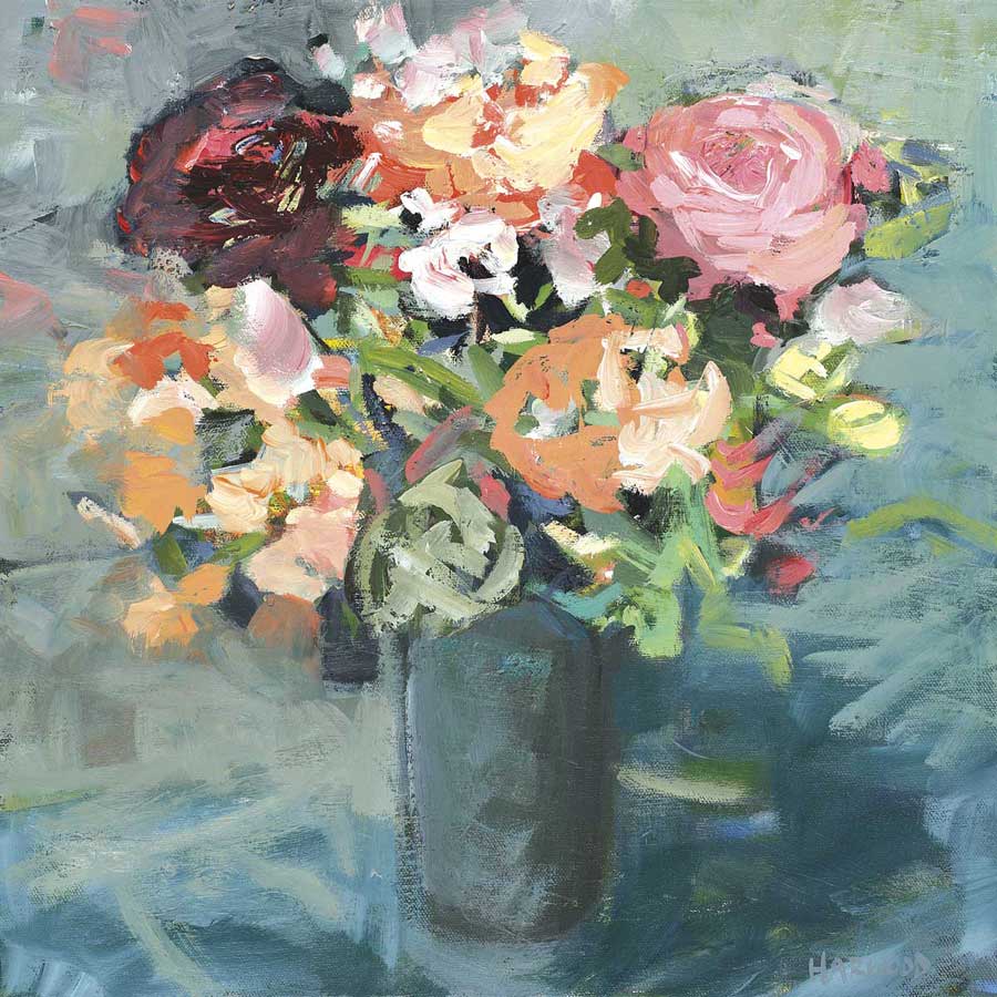Teal Bouquet by artist  Jennifer Harwood