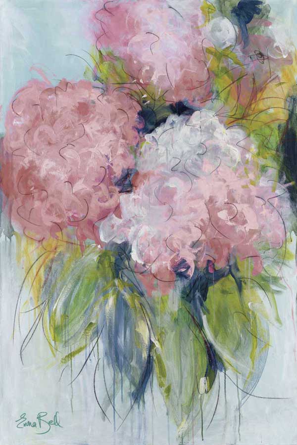 Pink Hydrangeas by artist  Emma Bell