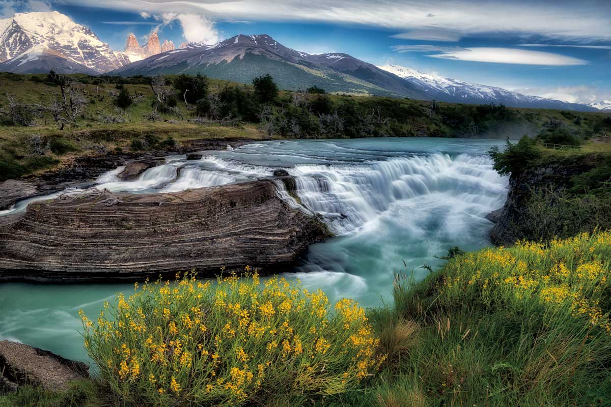 Rio Paine Waterfalls by artist  Dennis Frates