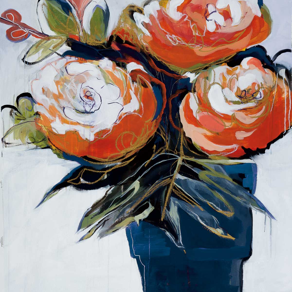 A Pot of Blooms by artist  A. Fitzsimmons