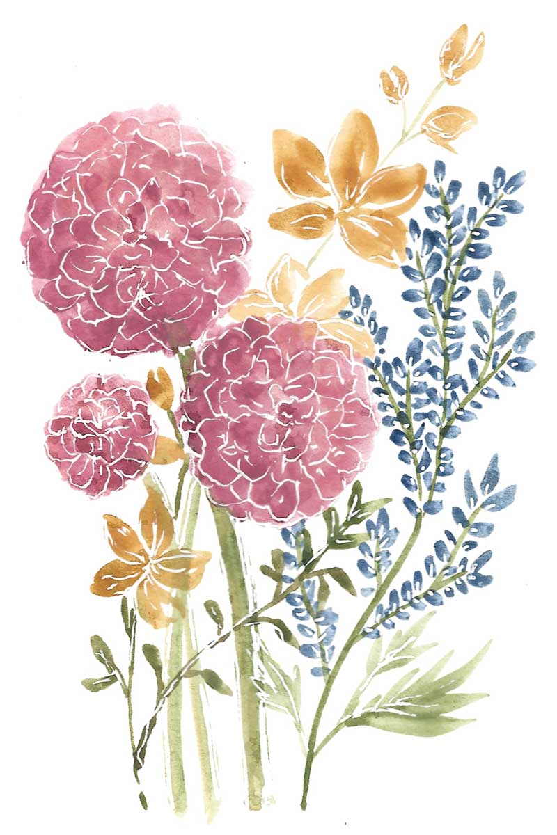 Boho Flower Bouquet IV by artist  Yvette St. Amant