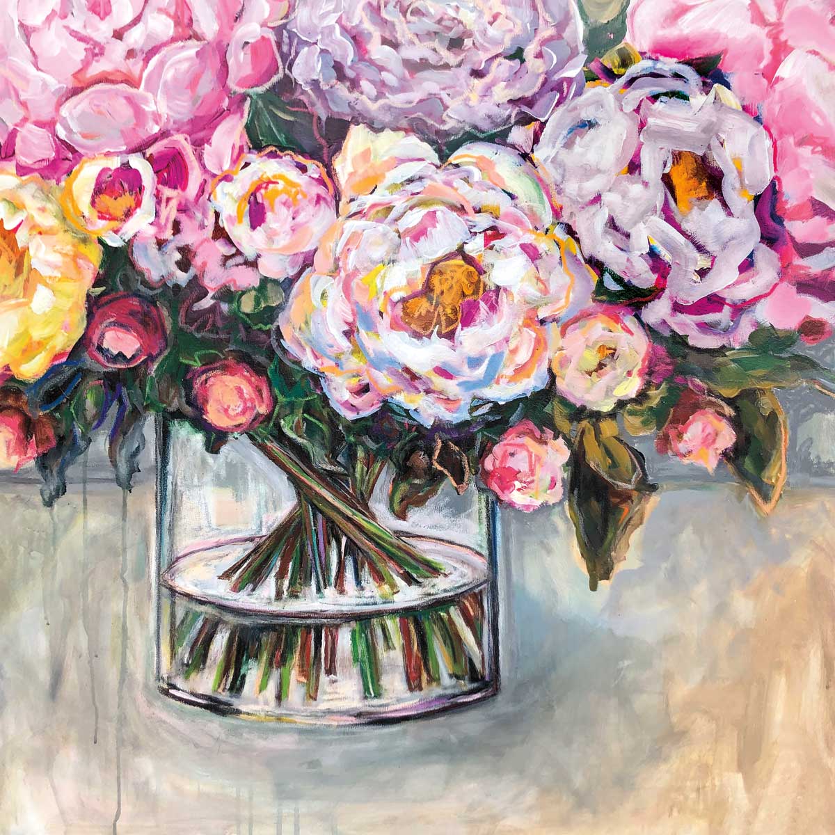 Blushing Peonies by artist  Vanessa Drew