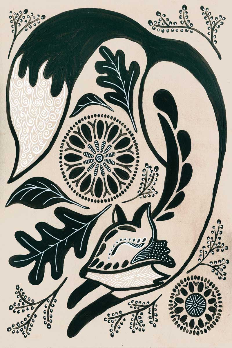 Nordic Folk Fox by artist  Yvette St. Amant