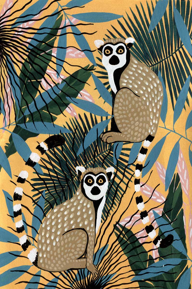 Lemurs by artist  Yvette St. Amant