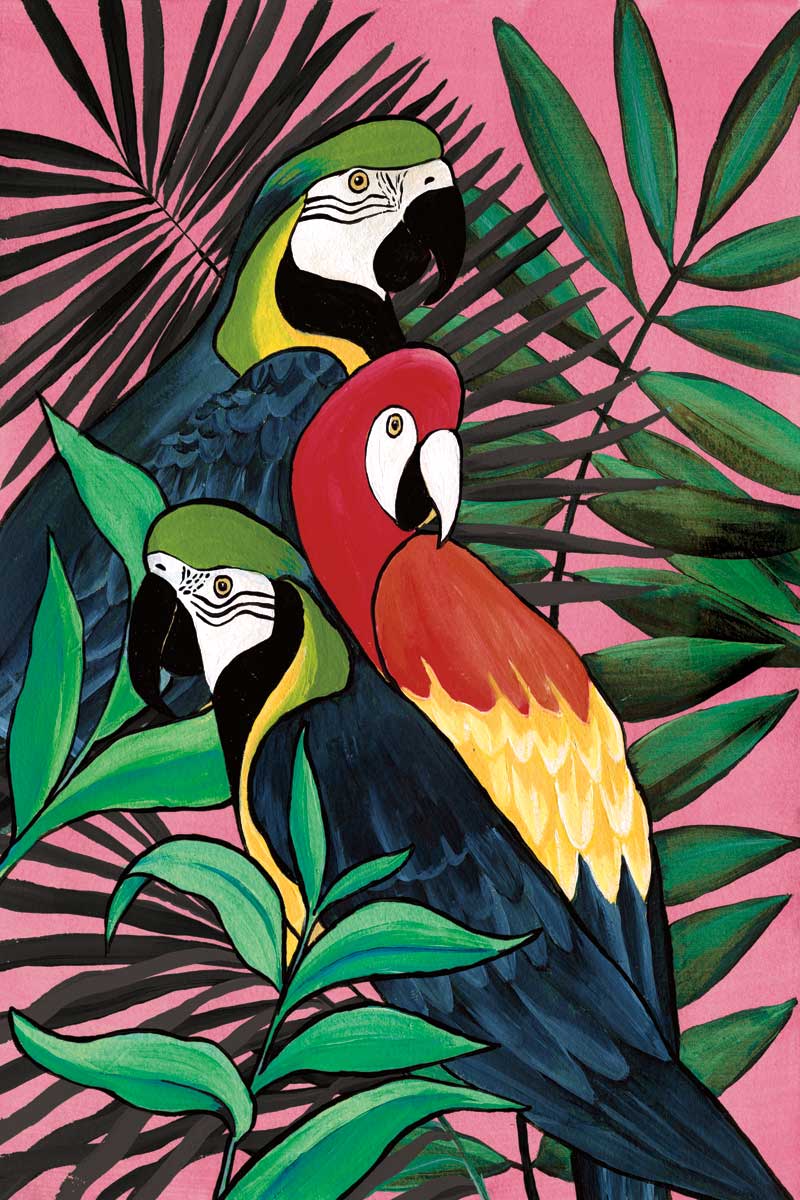 Jungle Parrots by artist  Yvette St. Amant