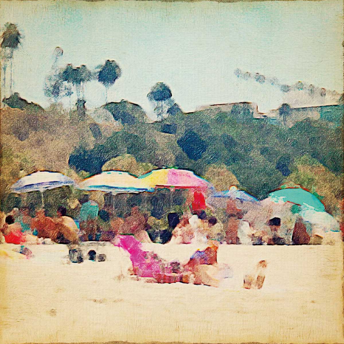 Friends and Umbrellas by artist  Marina Drasnin