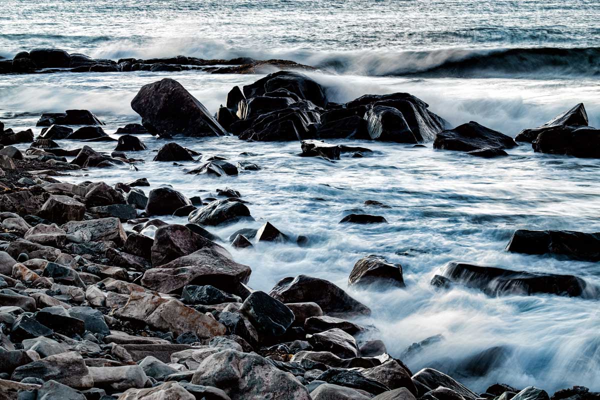 Caution: Wet Rocks by artist  Sean Greenough