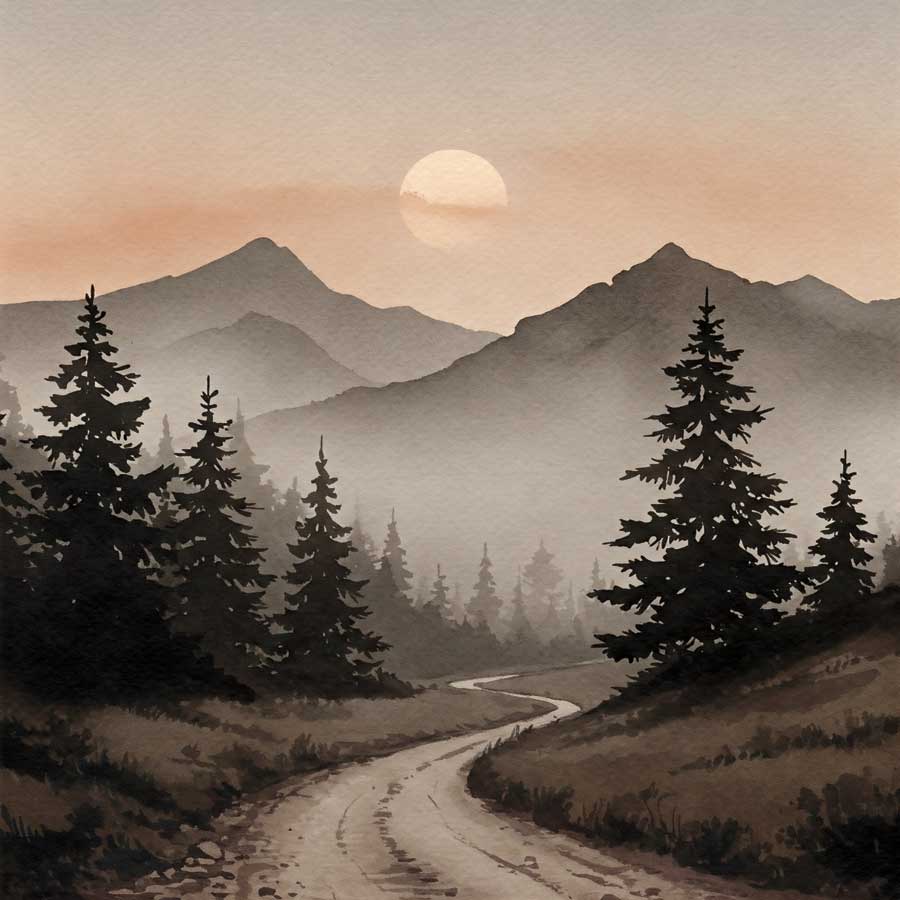 Misty Mountain II by artist Talino Angelina