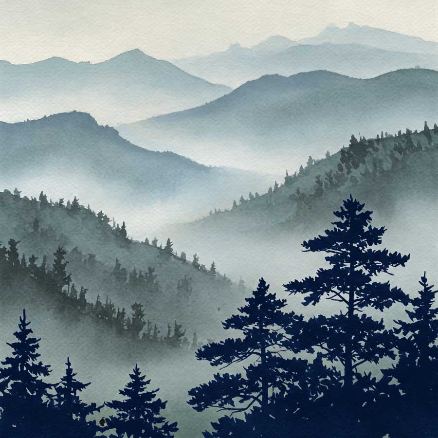 Mountain Pines I by artist Talino Angelina