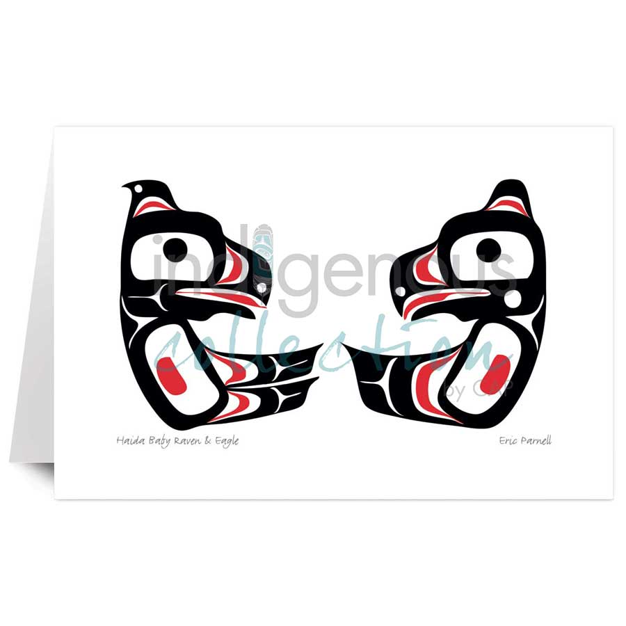 Haida Baby Raven & Eagle by artist Eric Parnell
